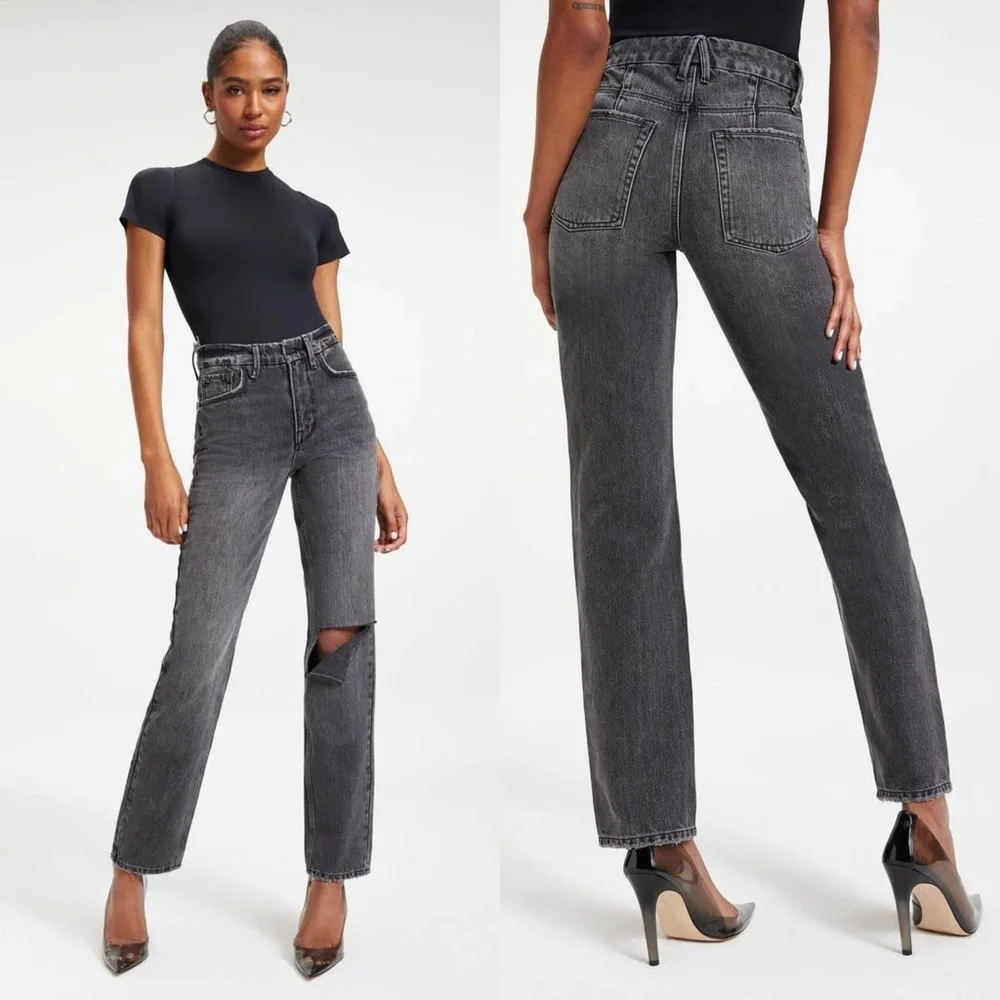 NWT Good American Good 90’s Icon Black Jeans - Picture 1 of 5